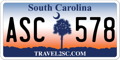 SC license plate ASC578
