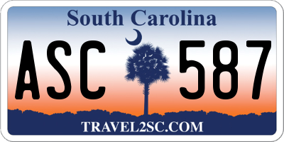 SC license plate ASC587