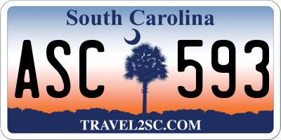 SC license plate ASC593