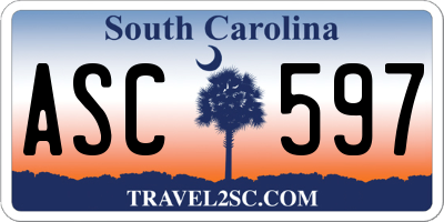 SC license plate ASC597