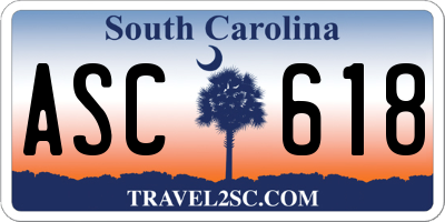 SC license plate ASC618