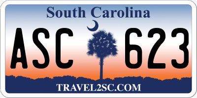 SC license plate ASC623