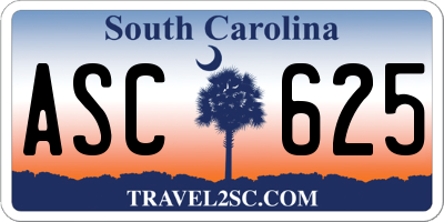 SC license plate ASC625