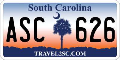 SC license plate ASC626