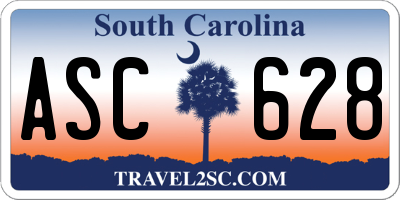 SC license plate ASC628