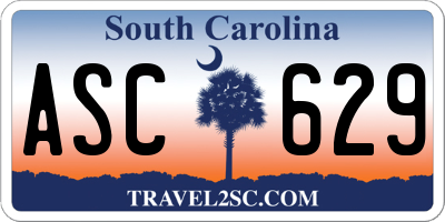 SC license plate ASC629
