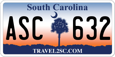 SC license plate ASC632