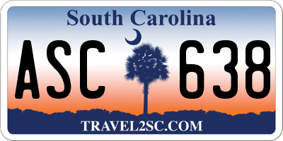 SC license plate ASC638