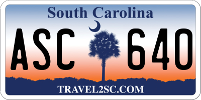 SC license plate ASC640