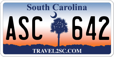 SC license plate ASC642