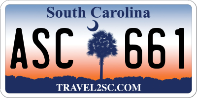 SC license plate ASC661