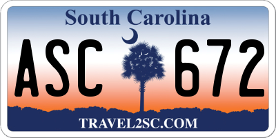 SC license plate ASC672