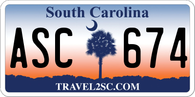 SC license plate ASC674