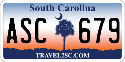SC license plate ASC679