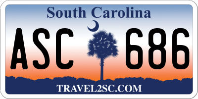 SC license plate ASC686