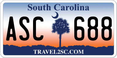SC license plate ASC688