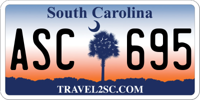 SC license plate ASC695