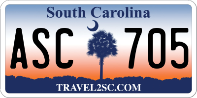 SC license plate ASC705