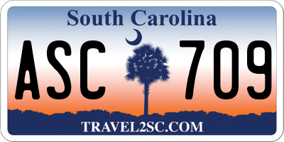 SC license plate ASC709