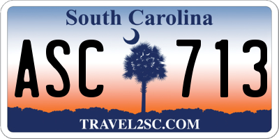 SC license plate ASC713