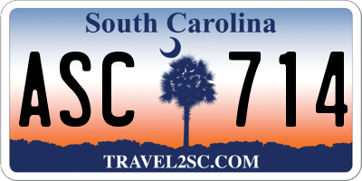 SC license plate ASC714