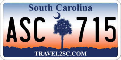 SC license plate ASC715