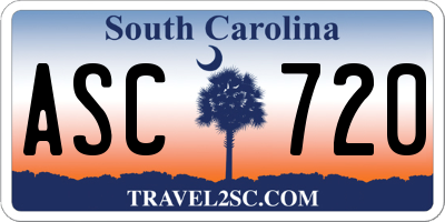 SC license plate ASC720