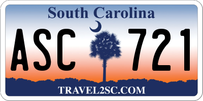 SC license plate ASC721