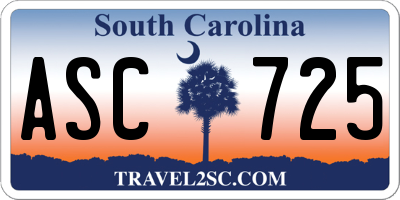 SC license plate ASC725