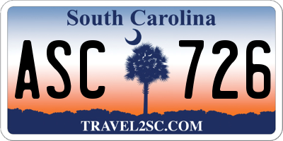 SC license plate ASC726