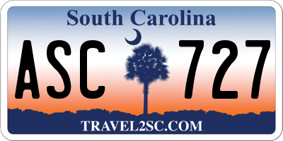 SC license plate ASC727