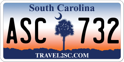 SC license plate ASC732