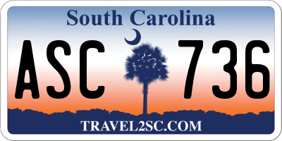 SC license plate ASC736