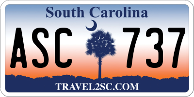 SC license plate ASC737