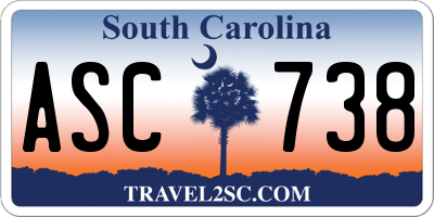 SC license plate ASC738