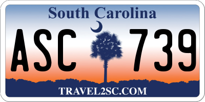 SC license plate ASC739
