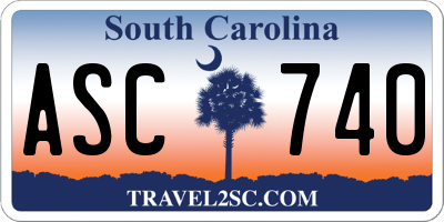 SC license plate ASC740