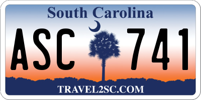 SC license plate ASC741