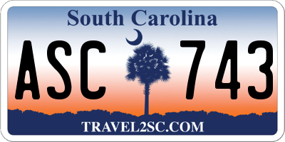 SC license plate ASC743
