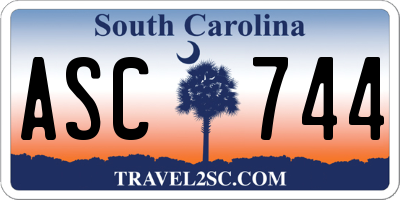 SC license plate ASC744