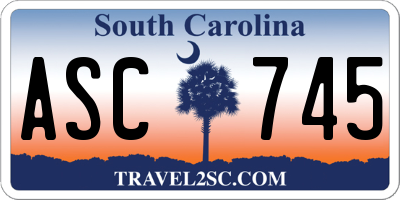 SC license plate ASC745