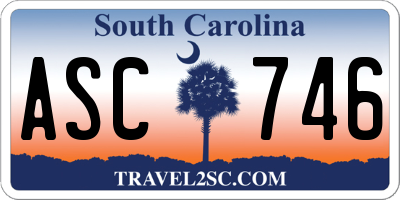 SC license plate ASC746