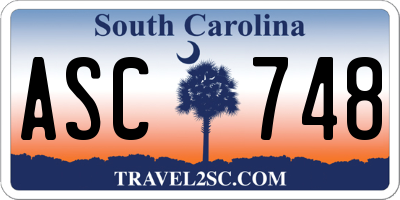SC license plate ASC748