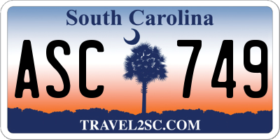 SC license plate ASC749