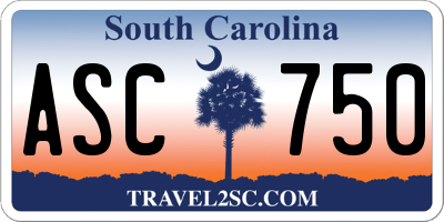 SC license plate ASC750