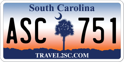 SC license plate ASC751