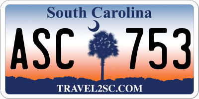 SC license plate ASC753