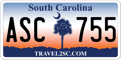 SC license plate ASC755
