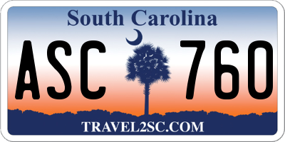 SC license plate ASC760