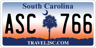 SC license plate ASC766